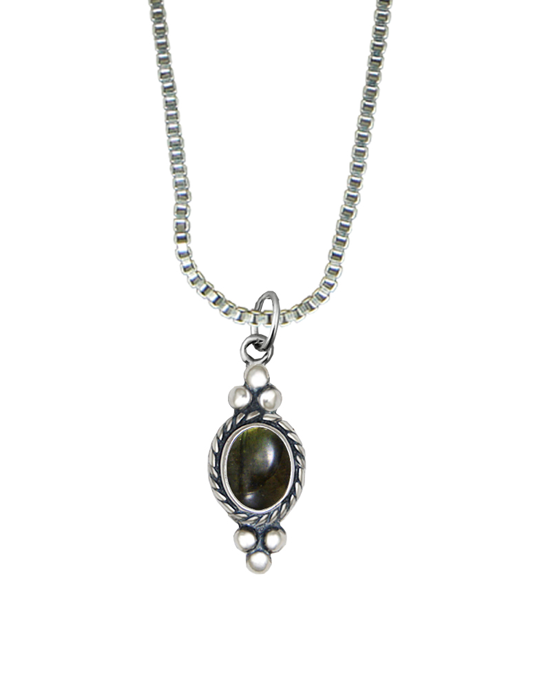 Sterling Silver Little Spectrolite Pendant Necklace